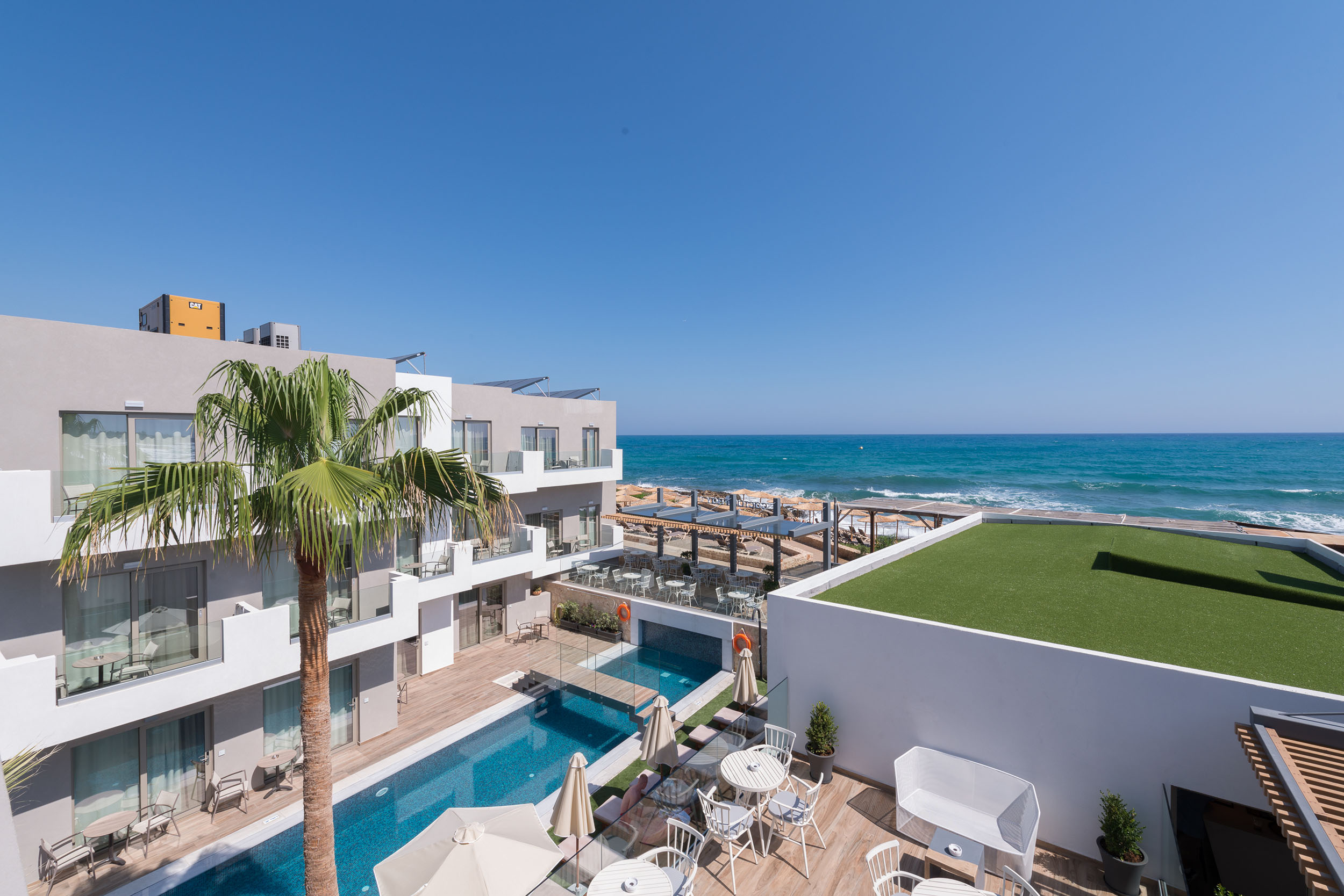 Exterior view of Cactus Bay hotel room with sea view