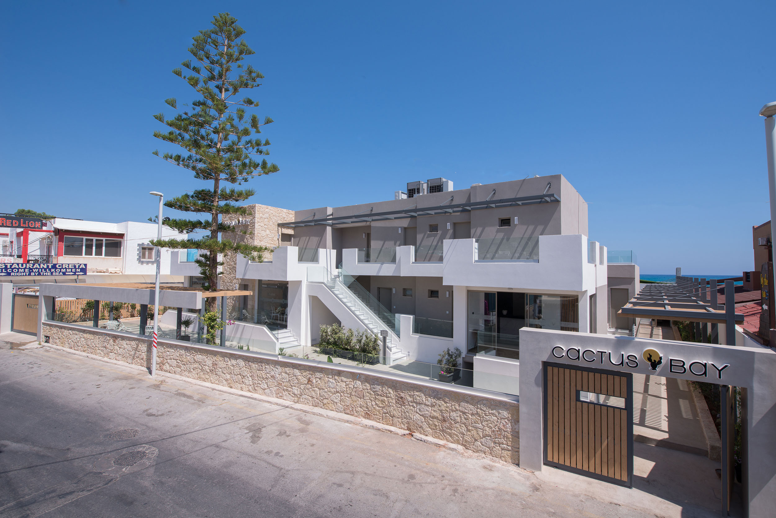 Exterior view of Cactus Bay Hotel entrance