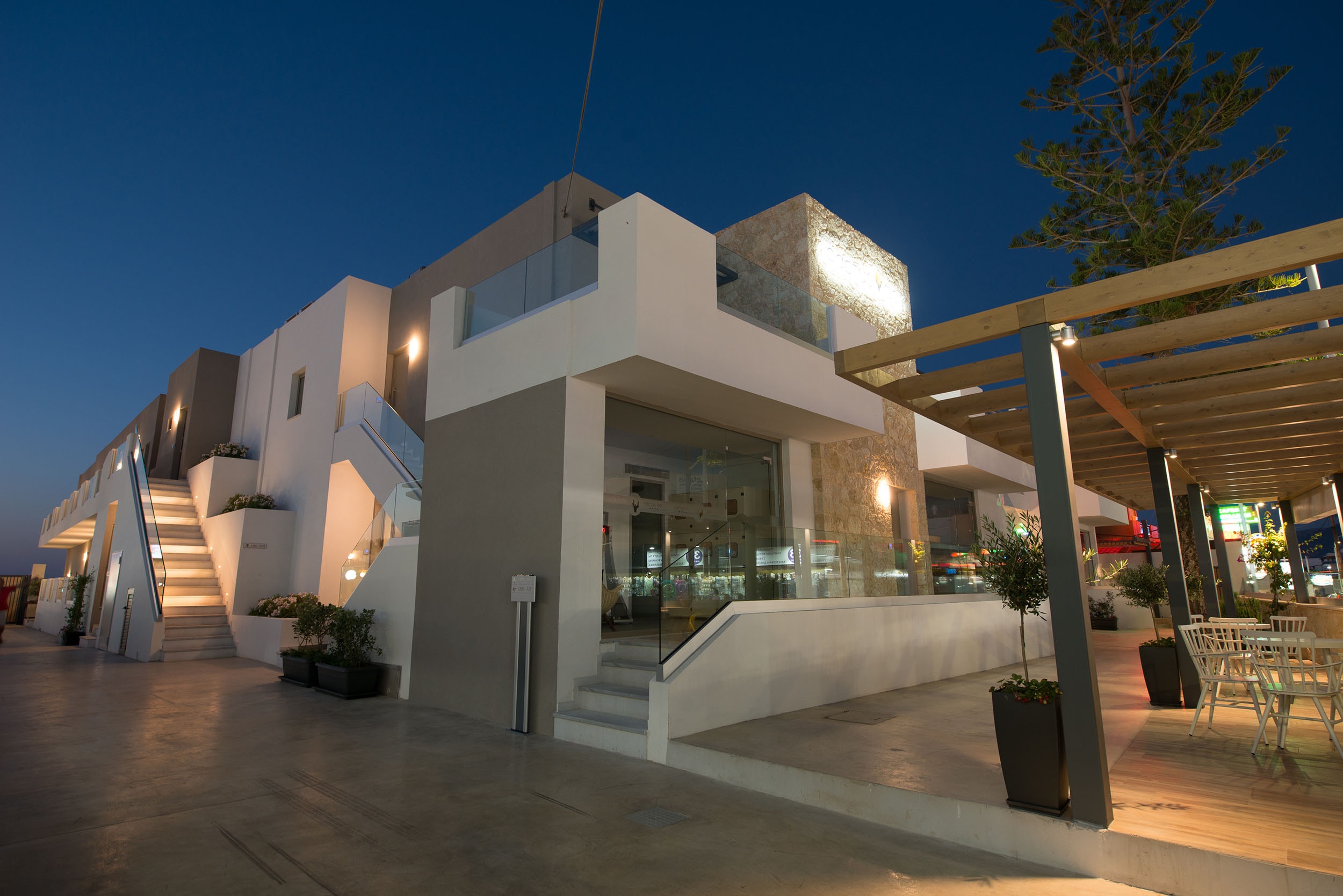 Exterior evening view of Cactus Bay Hotel