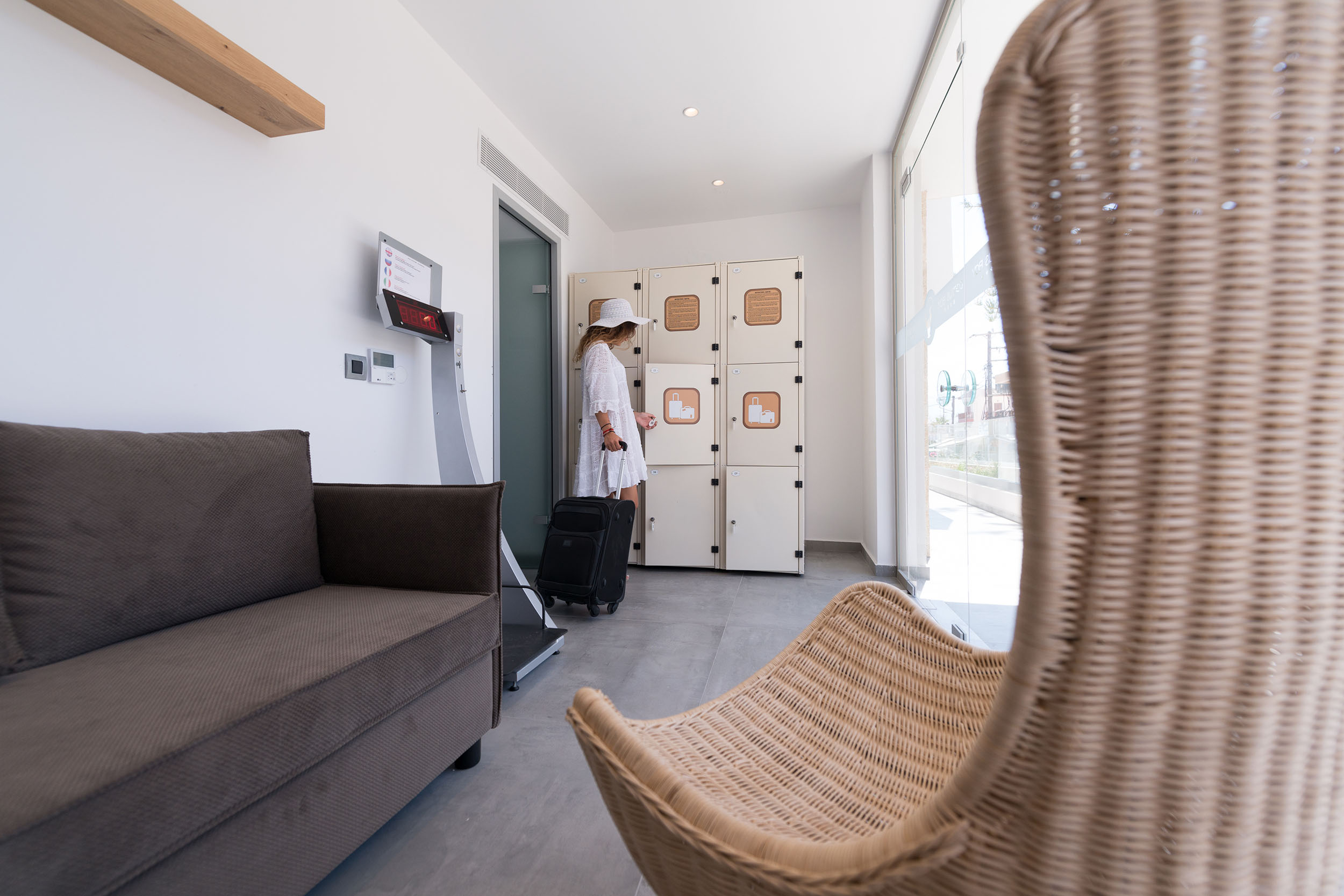 Small storage lockers at Cactus Bay Hotel